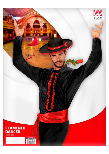 chemise espagnole, déguisement espagnol, déguisement flamenco, Chemise Espagnole Flamenco, avec Ceinture