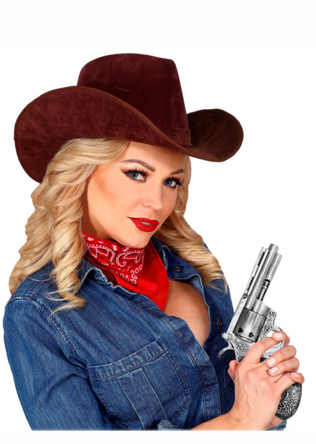 pistolet de cowboy, pistolet cowboy, revolver, accessoire cowboy, armes de déguisement, revolver, Pistolet de Cowboy, Imitation Métal Vieilli, Latex