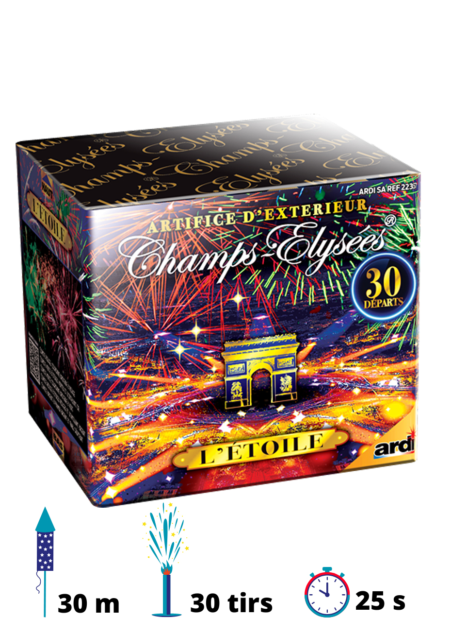 Feu d'artifice automatique Portable Luxe x 5 mn Champs Élysées