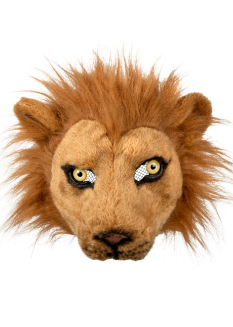 masque de lion, masque animal fausse fourrure, masques animaux, masque lions, Masque de Lion Fourrure, Demi Visage