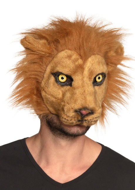 masque de lion, masque animal fausse fourrure, masques animaux, masque lions, Masque de Lion Fourrure, Demi Visage