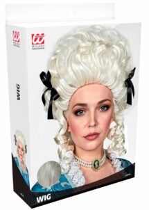 perruque de marquise, perruque femme, perruque historique, perruque de reine, perruque historique, Perruque de Marquise Coloniale, Blanc Ivoire