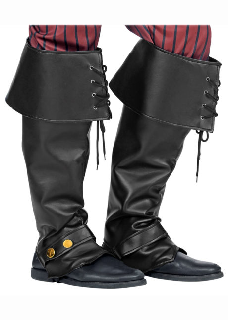 surbottes, accessoires pirates déguisement, accessoire médiéval déguisement, chaussures médiévales, chaussures déguisements, Surbottes Simili Cuir Noir, Pirate et Médiéval