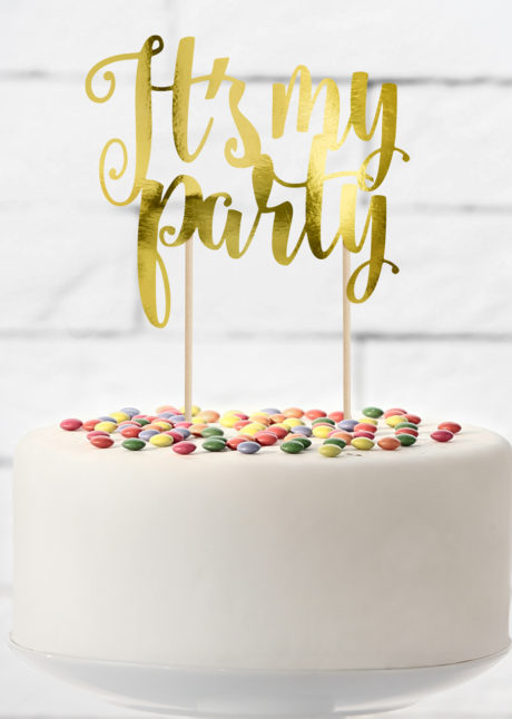 cake topper anniversaire, cake topper party, decorations gateaux, décorations gâteau, Décoration Gâteaux, Cake Topper It’s My Party