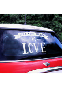 autocollant voiture, décorations mariage, autocollant love