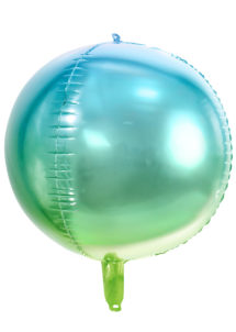 ballon boule, ballon hélium, ballon mylar, ballon licorne, Ballon Boule Dégradé Bleu Vert, Globe Aluminium