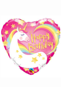 ballon licorne, ballon coeur, ballon anniversaire, ballon hélium, ballon aluminium, Ballon Anniversaire, Coeur Licorne, en Aluminium