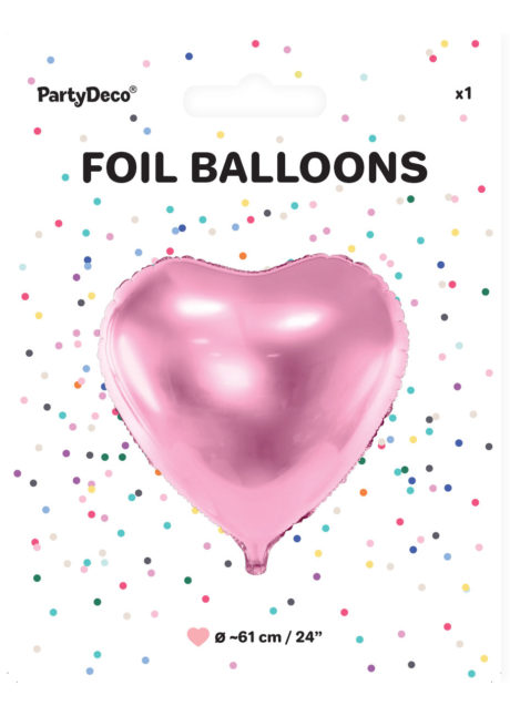 ballon coeur, ballon hélium, ballon aluminium, ballon saint valentin, ballons coeurs rose, Ballon Coeur Rose, 61 cm, en Aluminium