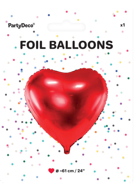 ballon coeur, ballon hélium, ballon aluminium, ballon saint valentin, ballons coeurs rouges, Ballon Coeur Rouge, 61 cm, en Aluminium