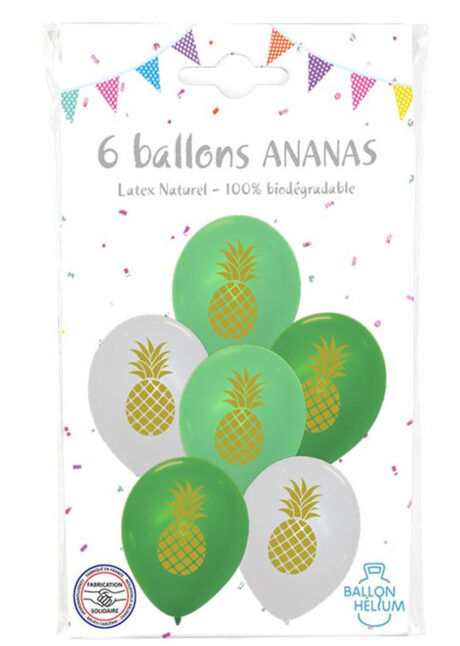 ballons ananas, ballons hélium, ballons baudruche, Ballons Imprimés Ananas, en Latex