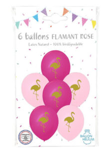 ballons flamants roses, ballons baudruche, ballons hélium, ballons décorés
