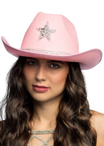 chapeau cowboy rose strass