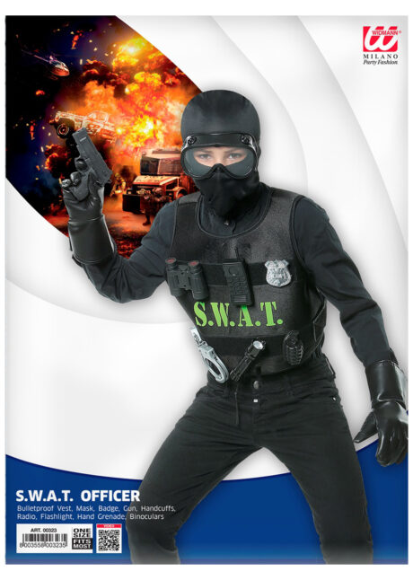 déguisement swap enfant, gilet pare balle enfant, costume policier garçon, déguisement policier garçon, Déguisement de Policier Swat, Garçon, Gilet + Accessoires