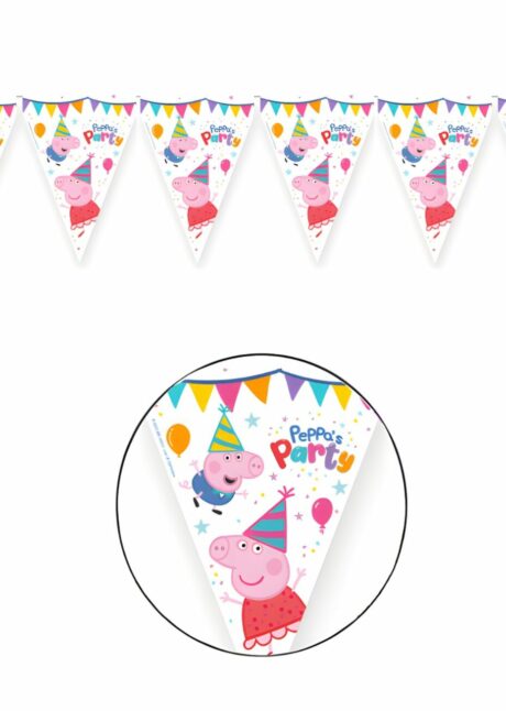 GUIRLANDE FANIONS PEPPA PIG, guirlande anniversaire peppa pig, Guirlande Fanions Peppa Pig