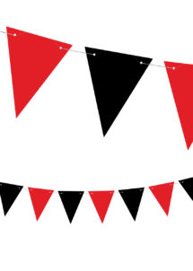 guirlande fanions pirates, décorations pirates, guirlande fanions rouges et noirs, guirlande de fanion