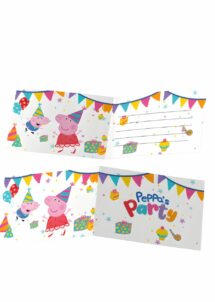 INVITATIONS ANNIVERSAIRE PEPPA PIG, Cartes d&rsquo;Invitations Peppa Pig – avec Enveloppes