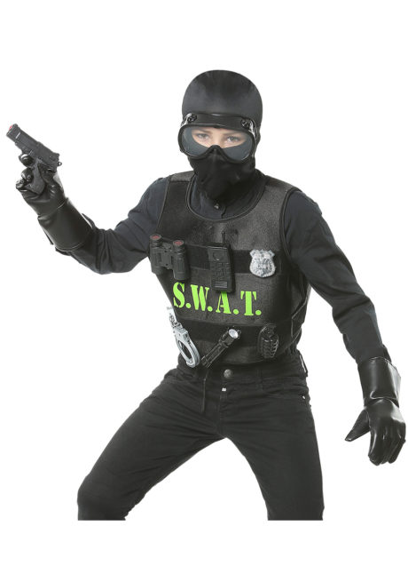 déguisement swap enfant, gilet pare balle enfant, costume policier garçon, déguisement policier garçon, Déguisement de Policier Swat, Garçon, Gilet + Accessoires