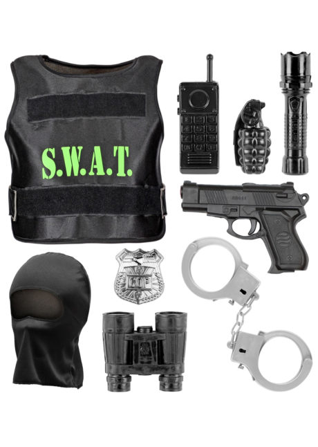 déguisement swap enfant, gilet pare balle enfant, costume policier garçon, déguisement policier garçon, Déguisement de Policier Swat, Garçon, Gilet + Accessoires