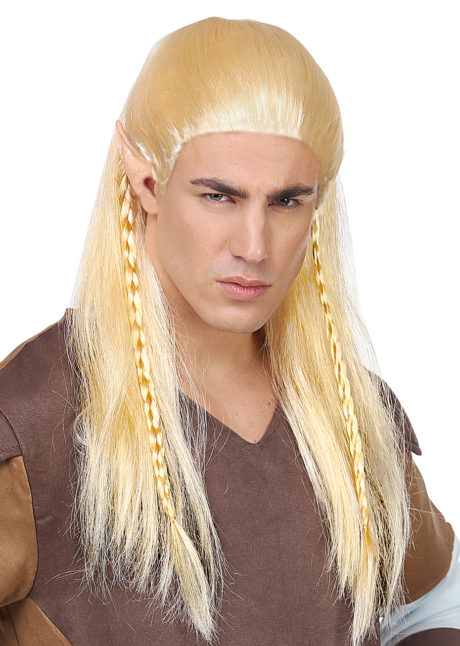 perruque elfe, perruque blonde homme, perruque lutin, Perruque d’Elfe et d’Archer, Blonde