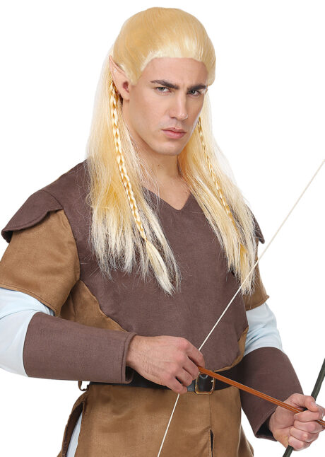 perruque elfe, perruque blonde homme, perruque lutin, Perruque d’Elfe et d’Archer, Blonde