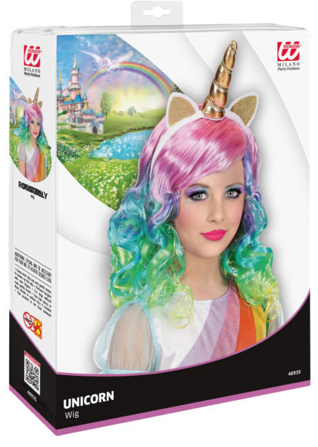 perruque licorne enfant, perruque multicolore pour enfants, perruque de licorne pour fille, Perruque de Licorne, Fille