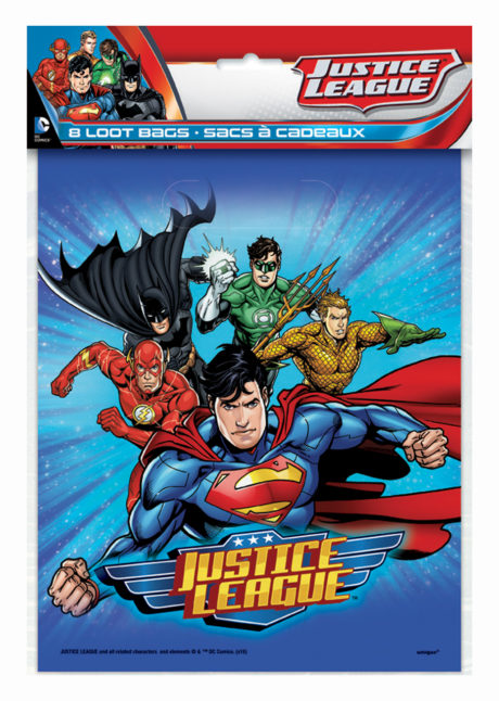 sachets cadeaux justice league, sachets cadeaux super héros, sachets cadeaux anniversaire garçons, Sachets Cadeaux Justice League