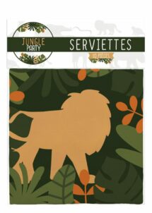 SERVIETTES ANNIVERSAIRE JUNGLE, anniversaire thème jungle