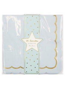 serviettes en papier bleues, serviettes en papier babyshower, vaisselle baby shower