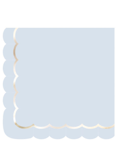 serviettes en papier bleues, serviettes en papier babyshower, vaisselle baby shower, Vaisselle Bleu Pastel, Serviettes Bleues et Dorées