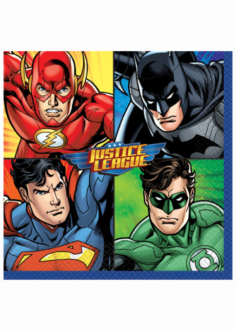 serviettes justice league, serviettes super héros, vaisselle super héros, vaisselle jetable anniversaire garçon, Vaisselle Justice League, Serviettes en Papier, GM