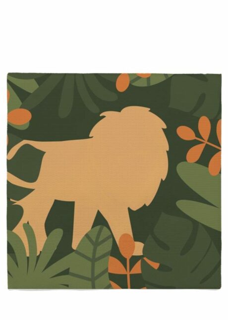 SERVIETTES ANNIVERSAIRE JUNGLE, anniversaire thème jungle, Serviettes Anniversaire Jungle – 33 cm