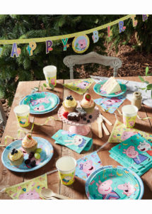 vaisselle thème Peppa pig, décorations anniversaire Peppa pig