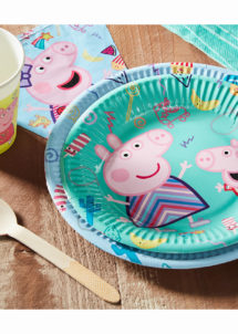 vaisselle thème Peppa pig, décorations anniversaire Peppa pig