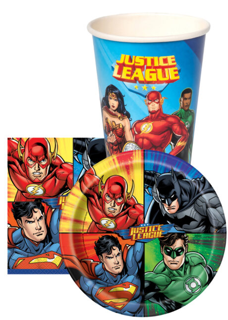 VAISSELLE-JETABLE-JUSTICE-LEAGUE-1, Vaisselle Justice League, Serviettes en Papier, GM