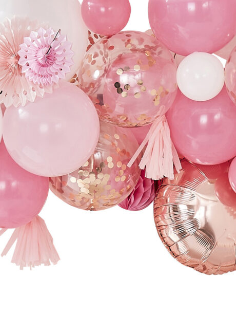 arche de ballons, kit décorations ballons, décorations ballons, ballons baudruche, ballons hélium, décorations roses, ginger ray, 1 Kit Décor de Ballons et Rosaces Roses, Kit Complet