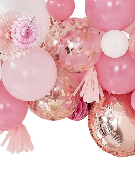 arche de ballons, kit décorations ballons, décorations ballons, ballons baudruche, ballons hélium, décorations roses, ginger ray, 1 Kit Décor de Ballons et Rosaces Roses, Ginger Ray