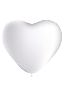 ballon coeur, ballon hélium, ballon baudruche, ballon latex, ballons coeurs blancs, Ballon Coeur Blanc, en Latex, x 10
