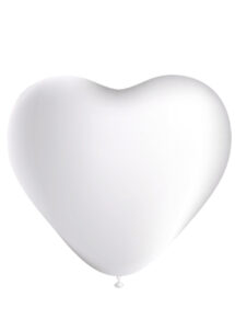 ballon coeur, ballon hélium, ballon baudruche, ballon latex, ballons coeurs blancs