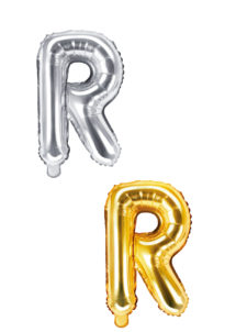 ballon lettre, ballon lettre R, Ballon Lettre R, Argent ou Doré