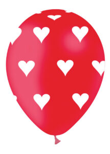 ballons rouges imprimés coeurs, ballons Saint Valentin, ballons imprimés coeurs, ballons coeurs, Ballon Coeurs Blancs Imprimés, en Latex