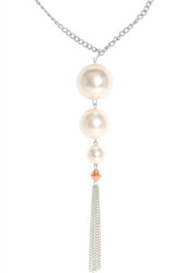 bijoux années 30, bijoux en perles, colliers perles, bijoux années 30, accessoires années 30, Collier Perles 3 Boules et Chainettes, Cabaret