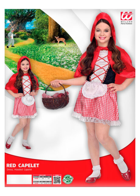 déguisement chaperon rouge enfant, déguisement chaperon rouge fille, costume chaperon rouge enfant, Déguisement Chaperon Rouge Capeline, Fille