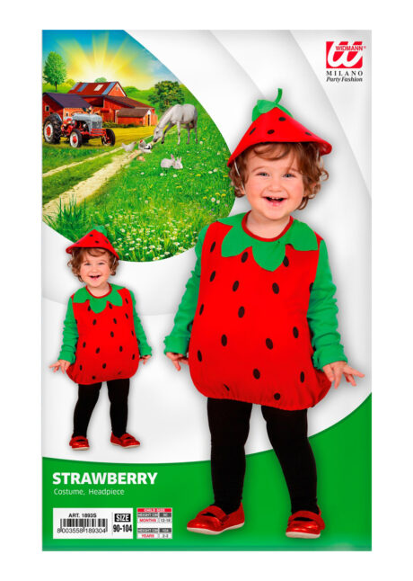 déguisement fraise bébé, déguisement fruits enfants, costume de fraise, Déguisement de Bébé Fraise, Fille et Garçon