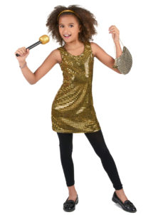 déguisement disco fille, robe disco paillettes fille, déguisement disco enfant, costume disco fille