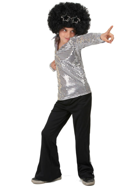 déguisement disco enfant, déguisement disco garçon, déguisements pour enfant, costume disco garçon, Déguisement Disco Paillettes Argent, Garçon