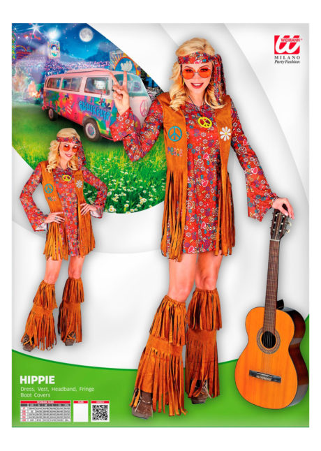 DEGUISEMENT-HIPPIE-femme, déguisement de hippie pour femme, costume hippie femme, Déguisement Hippie + Jambières à Franges