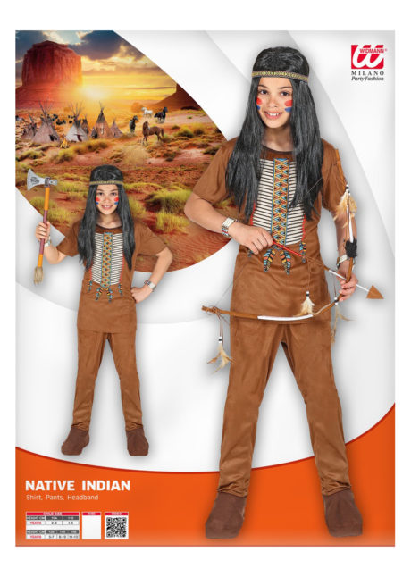 déguisement d'indien enfant, costume indien garçon, déguisement indien garçon, costume indien pour enfant, Déguisement d’Indien Comanche, Garçon