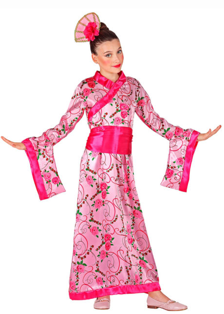 déguisement japonaise fille, déguisement geisha fille, costume fille, déguisements filles, Déguisement de Geisha Rose, Princesse Asiatique, Fille