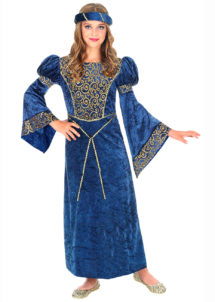 déguisement princesse médiévale fille, déguisement médiéval enfant, déguisement de princesse fille, Déguisement de Princesse, Médieval Blue, Fille