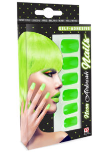 faux ongles vert fluo, faux ongles verts, faux ongles fluos, maquillage fluo, Faux Ongles Verts Néon, autoadhésifs